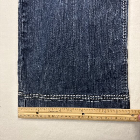 Coz Jeans Flare Leg Button Flap Closure 30x31 Women's 12 stretch dark wash Y2K - Picture 9 of 13